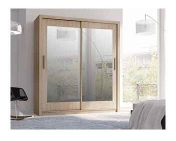 Dulap de haine cu uși glisante Mykarezo 1 D (Stejar sonoma) (cu oglindă)