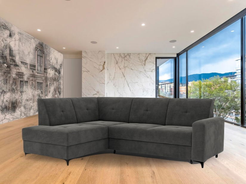 Rohová sedačka Scandal (tmavosivá) (L)