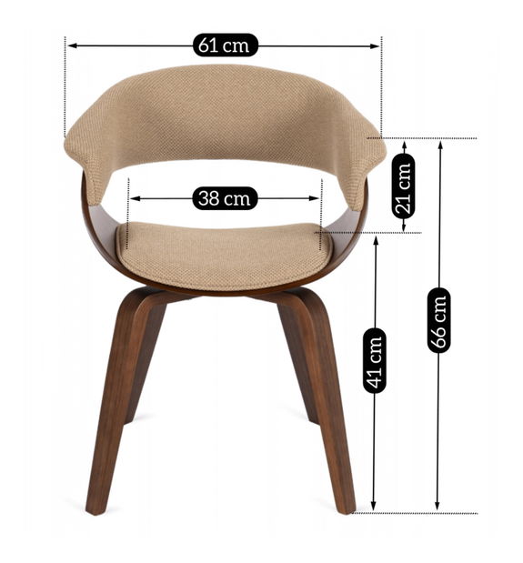 Étkezőszék Generosas 2 (bézs + dió) 