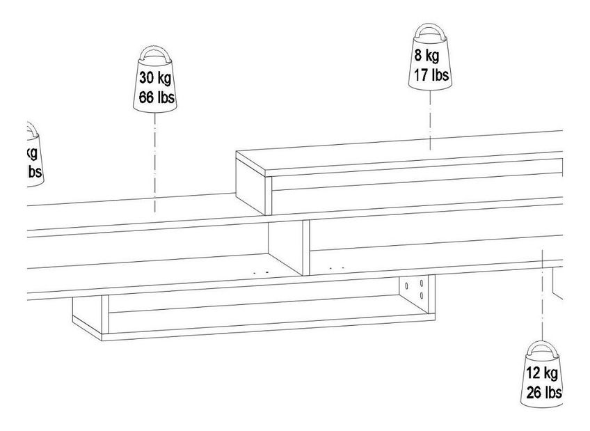 TV stolík/skrinka Kenepa (borovica atlantická) 