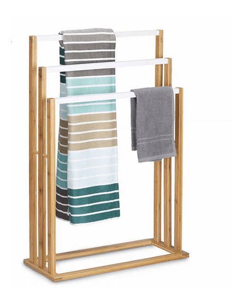 Držač za ručnike Kelum (bijela + bambus)