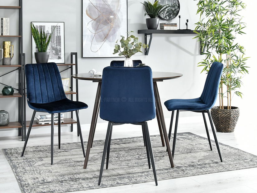 Scaun Mia (albastru marin + negru)