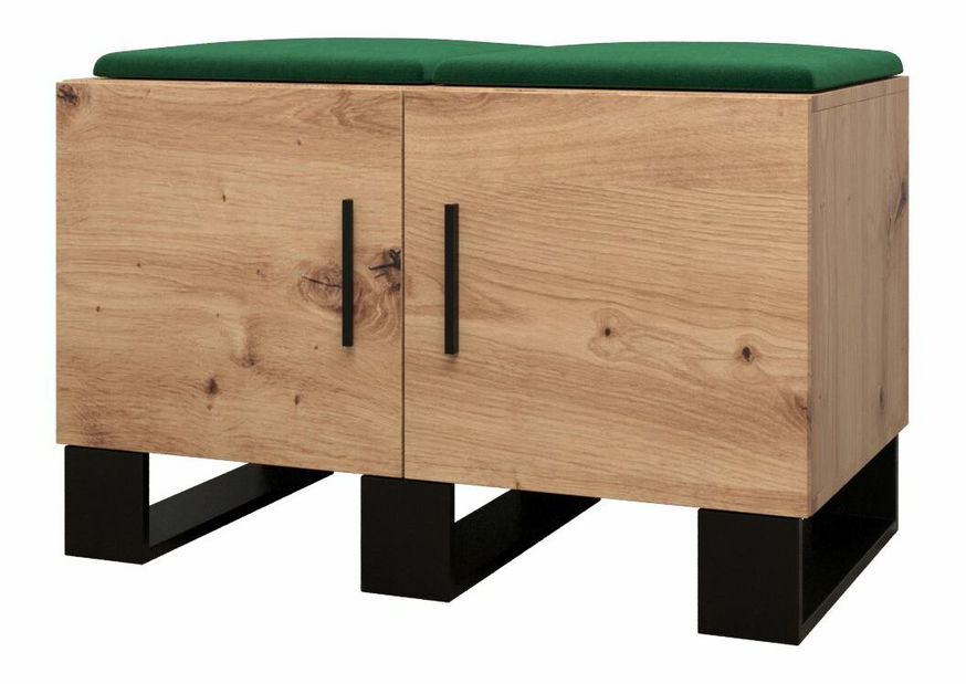 Előszobabútor Amanda 1 (artisan tölgy + zöld)