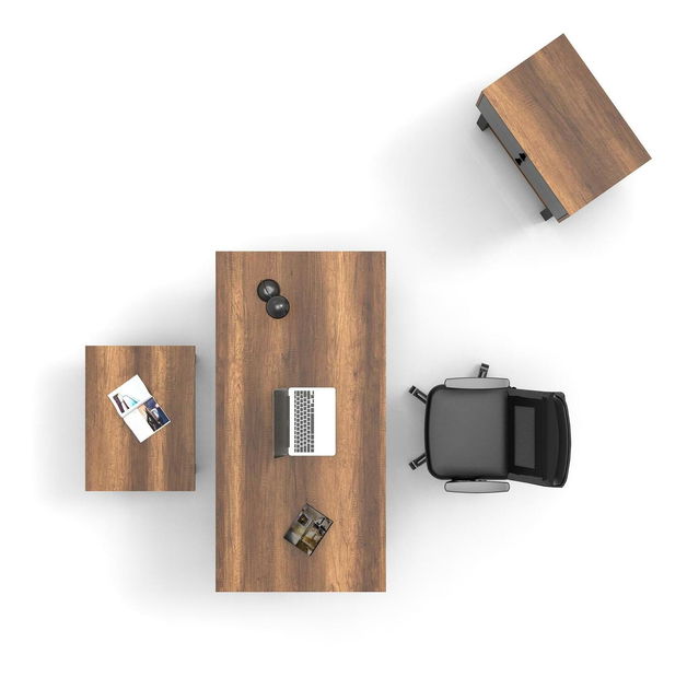 Set mobilier birou Minnie 8 (nuc baroc + antracit)