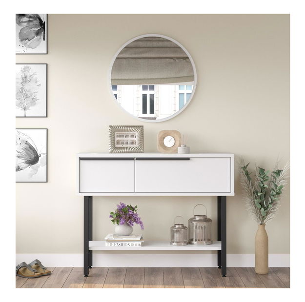 Konzolový stolík Otto 12 (so zrkadlom) (biela + čierna)