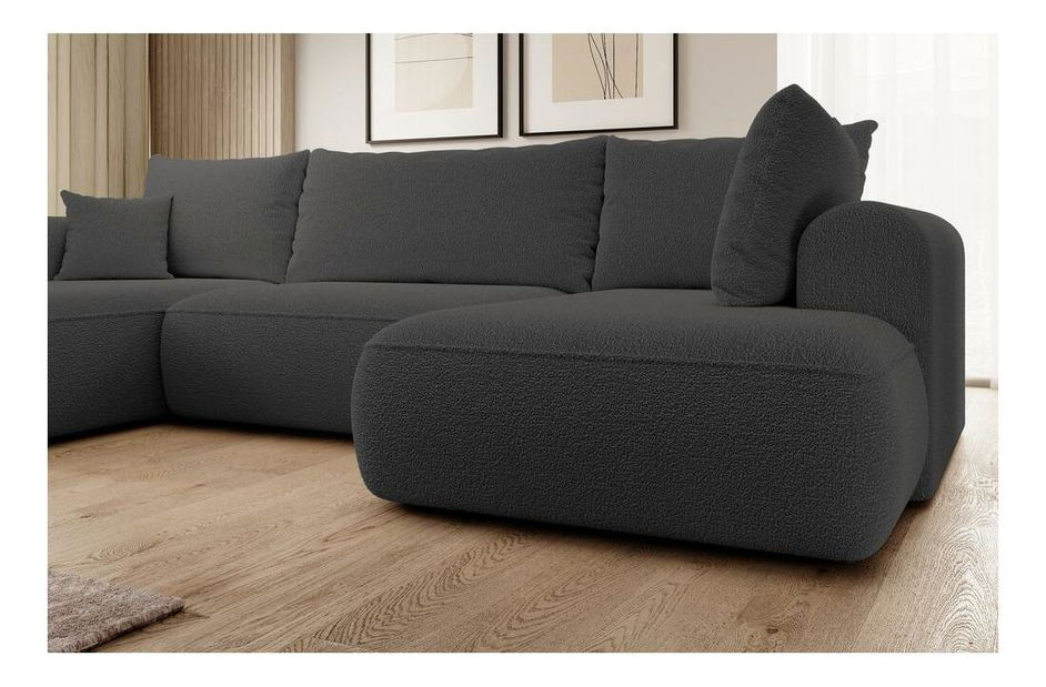 U alakú sarokkanapé Olivo U (J) (sötétszürke + fekete)