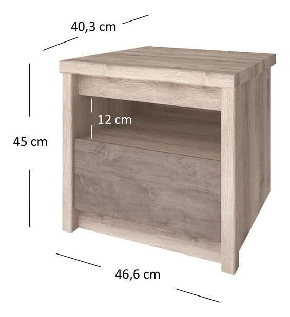 Éjjeliszekrény Jolene (nairobi gesztenye + onyx)