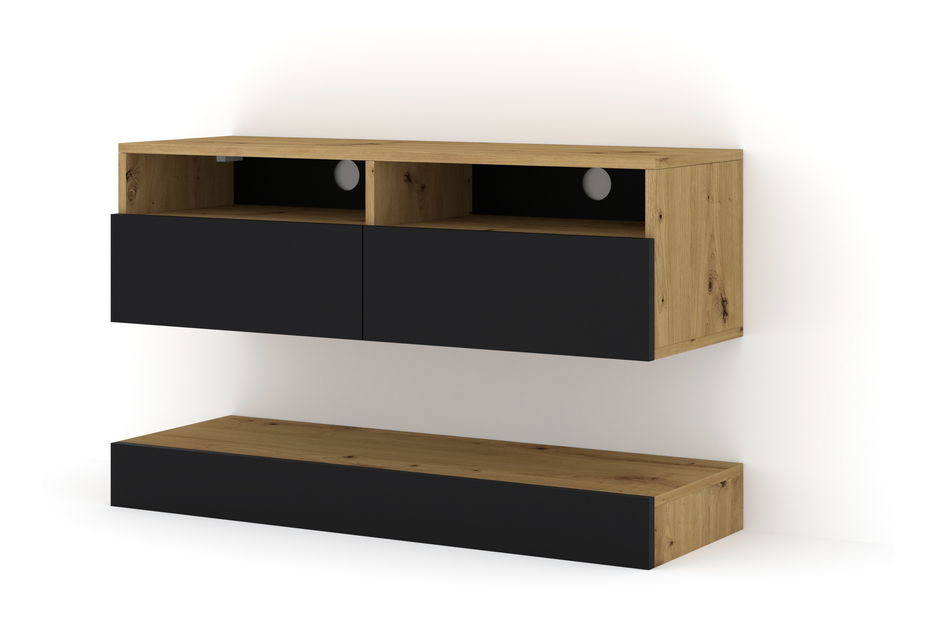 Masă TV Dual 100 (Stejar artisan + Negru)