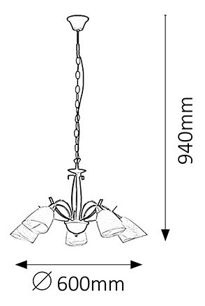 Luster Alice 5x60W (hnedá + chrómová)