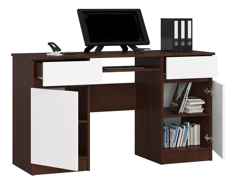 PC stolík Bahadur (wenge + biela)