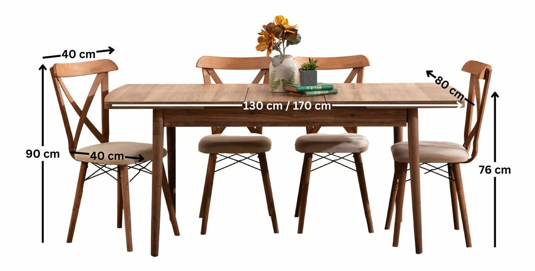 Jedálenský set Cenia (hnedá) (pre 4 osoby)