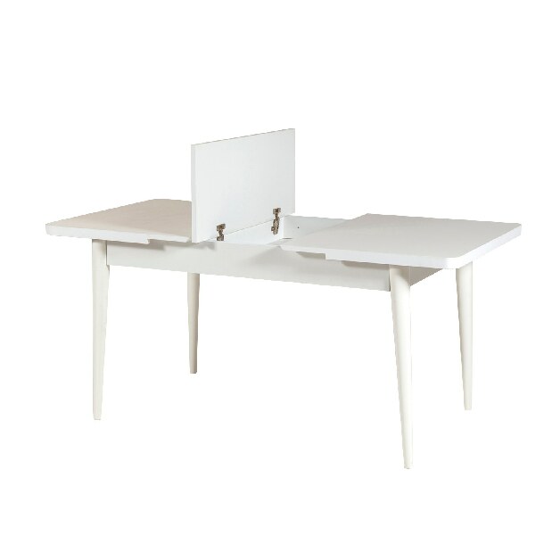Blagovaonski stol na razvlačenje s 2 stolice i klupom Vlasta (bijela + tamnoplava)