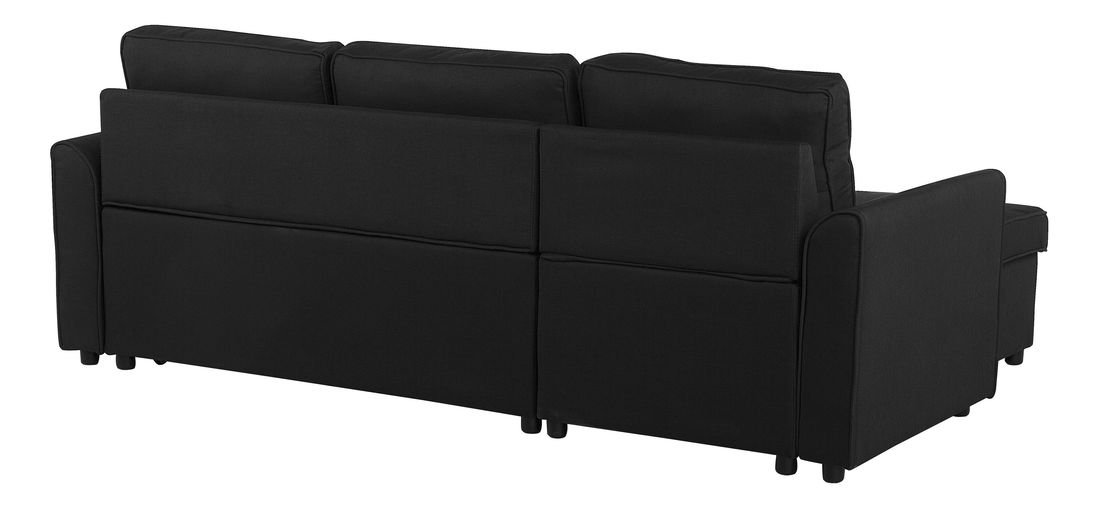 Sarokkanapé Narpes (fekete) (tárolóhellyel) (B)