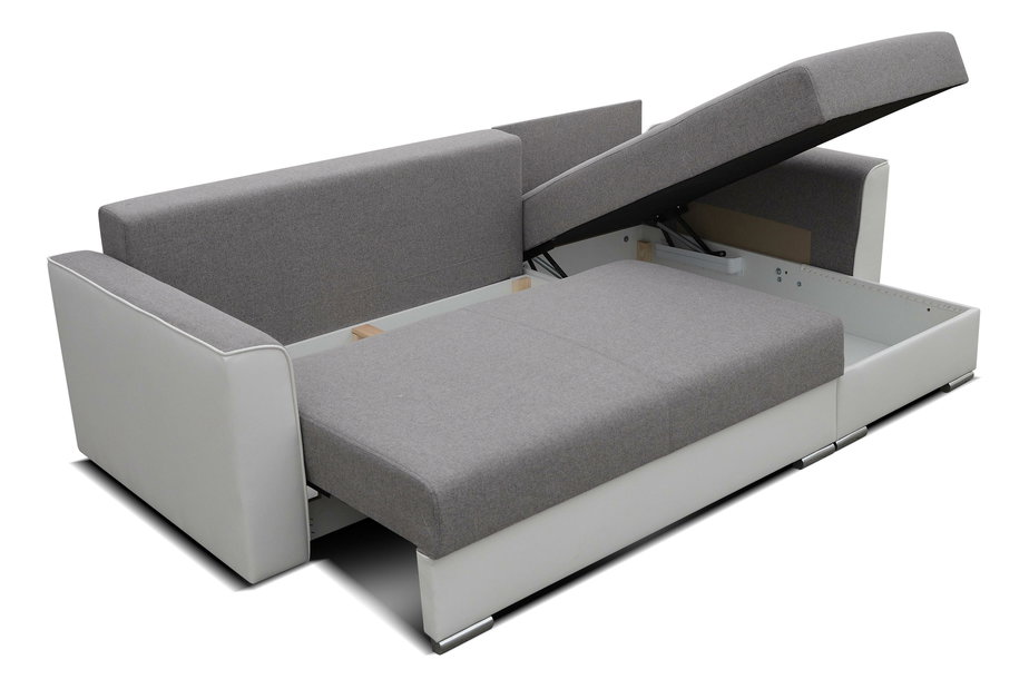 Rohová sedačka Sindar (biela + sivá) (P)