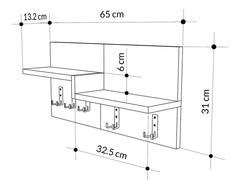 Vešiak Makiso 2 (svetlá mocha + biela) 