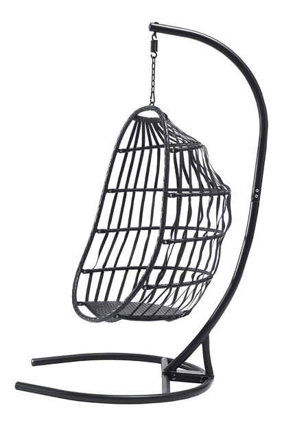 Závesné dvojité kreslo Elmariko (čierna + krémová) *bazár