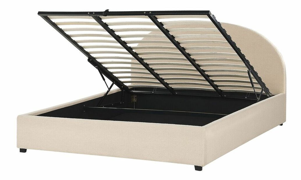 Manželská posteľ 180 cm Verena (béžová) (s roštom a úložným priestorom)