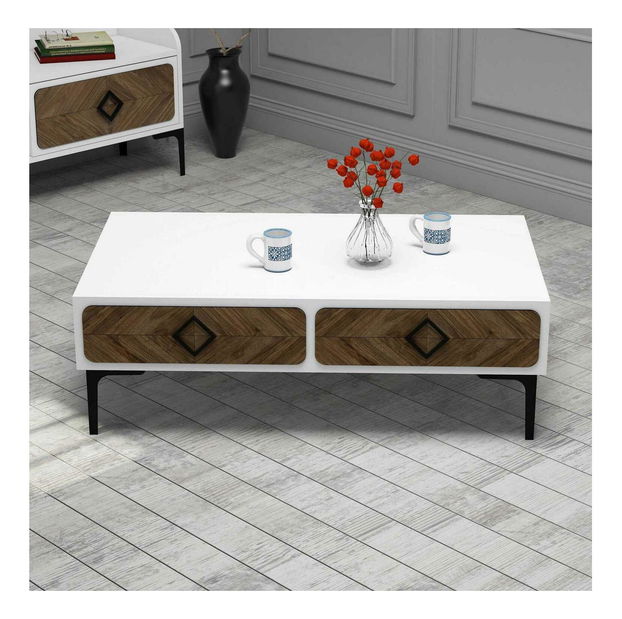 Zostava nábytku do obývacej izby Simba (biela + orech)