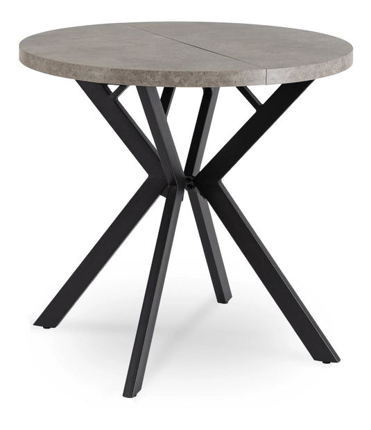 Blagovaonski stol na razvlačenje Desistir (beton + crna) (za 4 do 8 osoba)