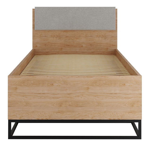 Jednolôžková posteľ 90cm Irmadi IA5 (hikora + biela + sivá)