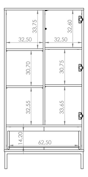Ormar s policama Quebec R70 (crna mat)