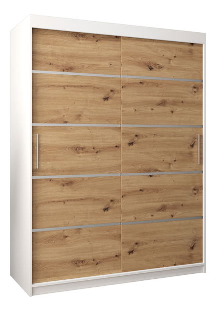Šatníková skriňa 150 cm Verika 1 150 (biela + dub artisan)