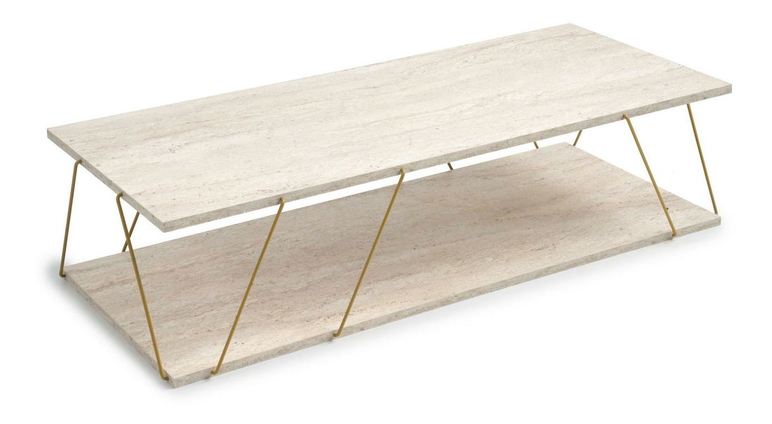 Stolić za kavu Liana (zlatna + mramor svijetli)