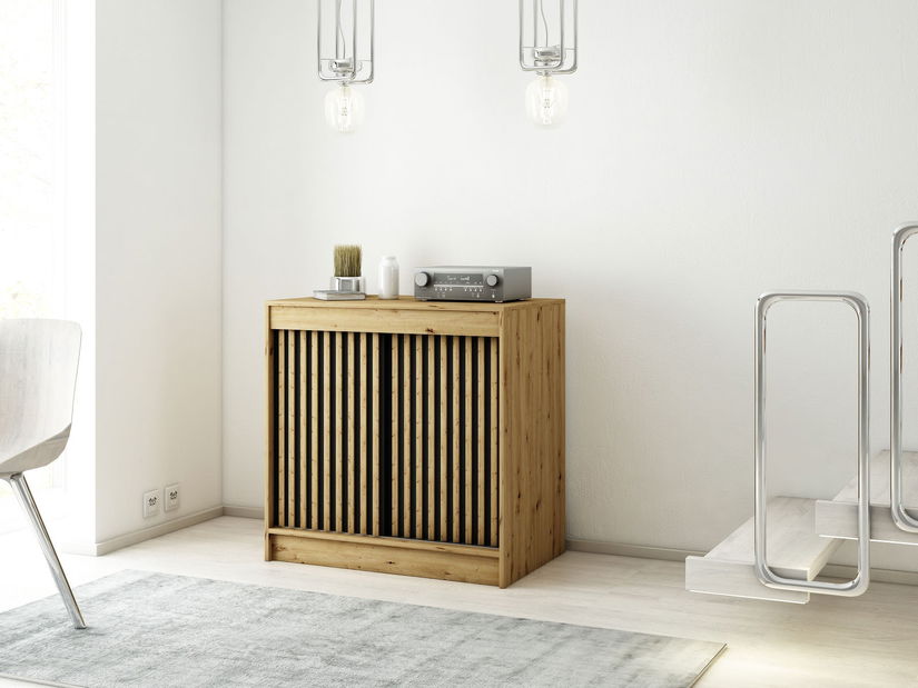 Komoda 100 cm Ladonna (craft zlatý + čierna matná)