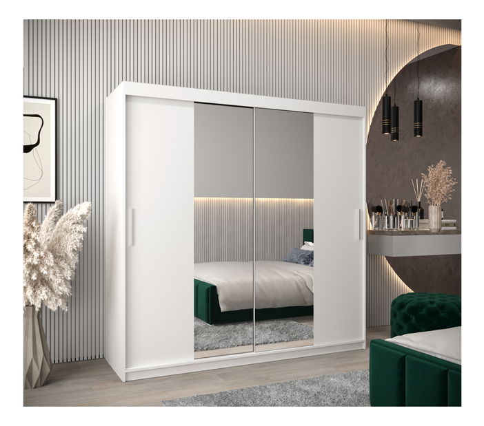 Ruhásszekrény 200 cm Toki 1 (matt fekete + matt fehér)