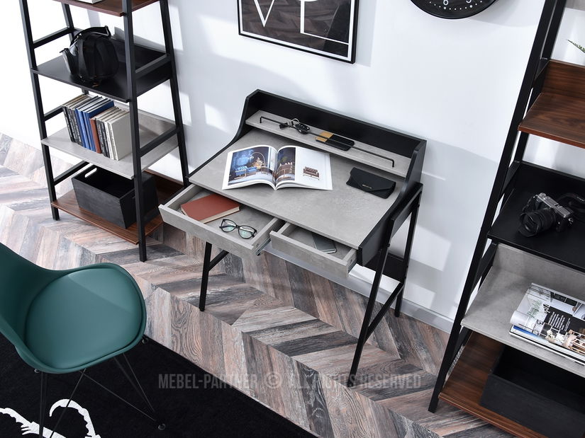 PC asztal Borge (beton + fekete)