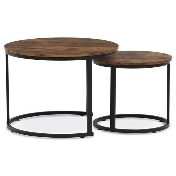 Set de 2 măsuțe de cafea Cetix (maro)
