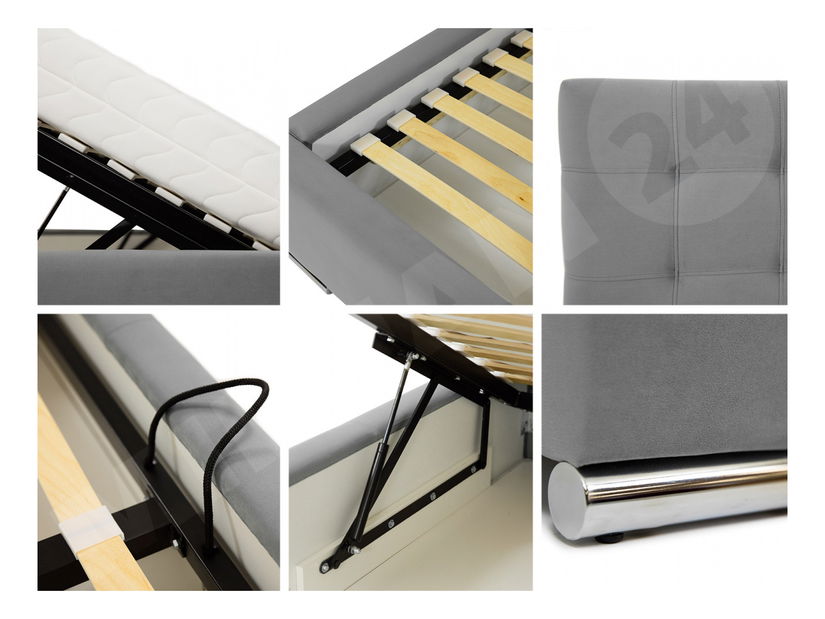 Pat matrimonial 180 cm Hermon (alb)