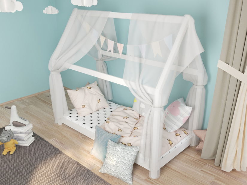 Pat pentru copii 80 cm Coddo (alb) (cu someră)