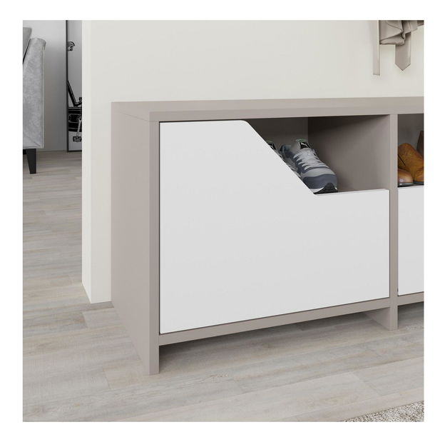 Botník (skrinka na topánky) Todeba (svetlá mocha + biela)