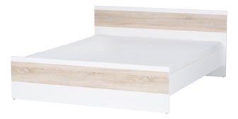 Pat matrimonial 160 cm Wanta 03 (Alb + stejar sonoma)