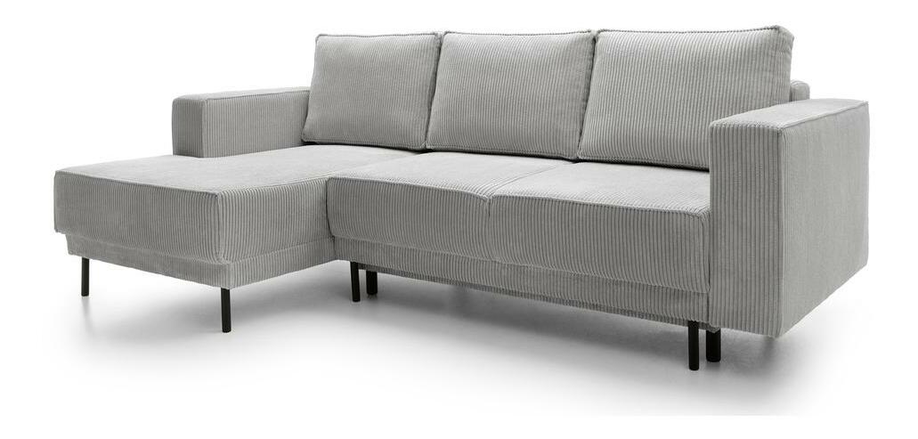 Rohová sedacia súprava Rodriguez mini (L) (svetlosivá + čierna)