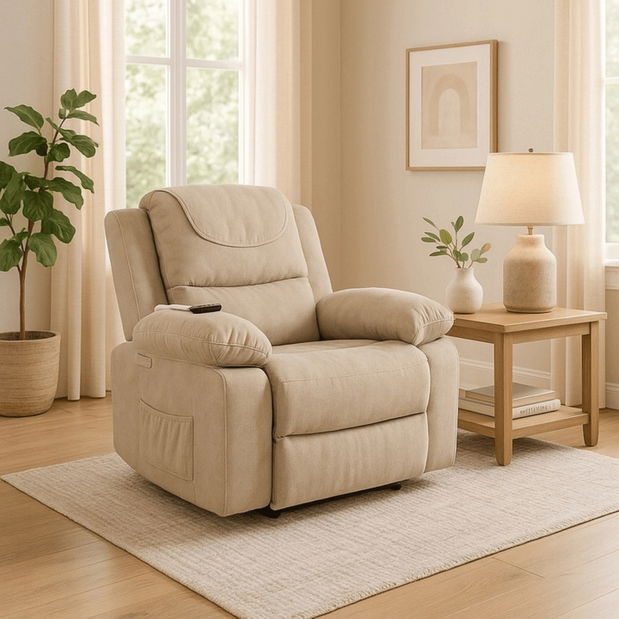 Masážne kreslo Fanex (béžový menčester) 