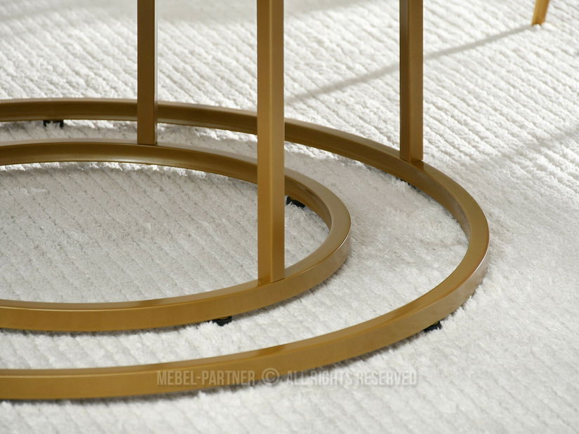 Konferenčný stolík Klara (čierny mramor + zlatá)