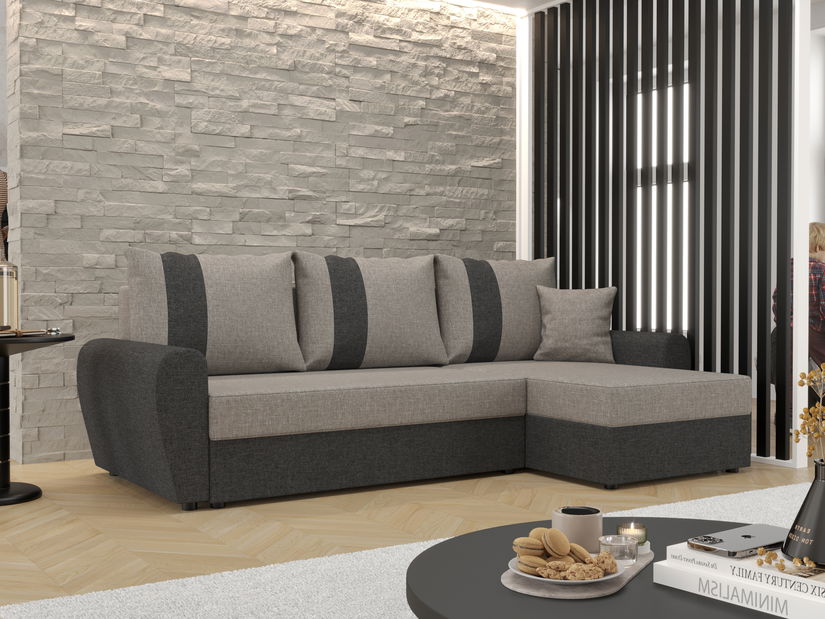 Colțar Daven L (maro + gri) (D)