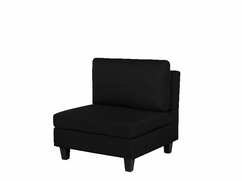 Modulárna pohovka FELLE (polyester) (čierna) (pre 4 ľudí) (s taburetkou)