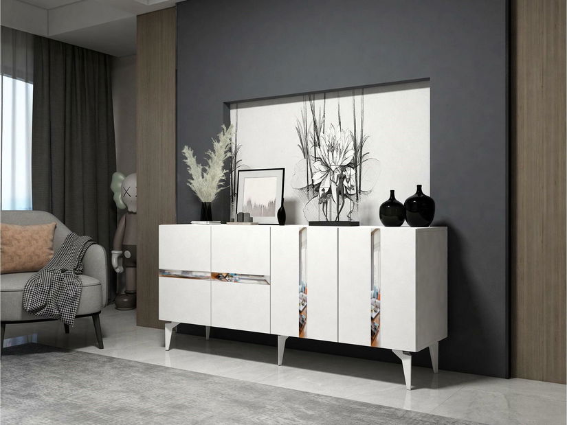 Skrinka Vekika 1 (biela + strieborná) 