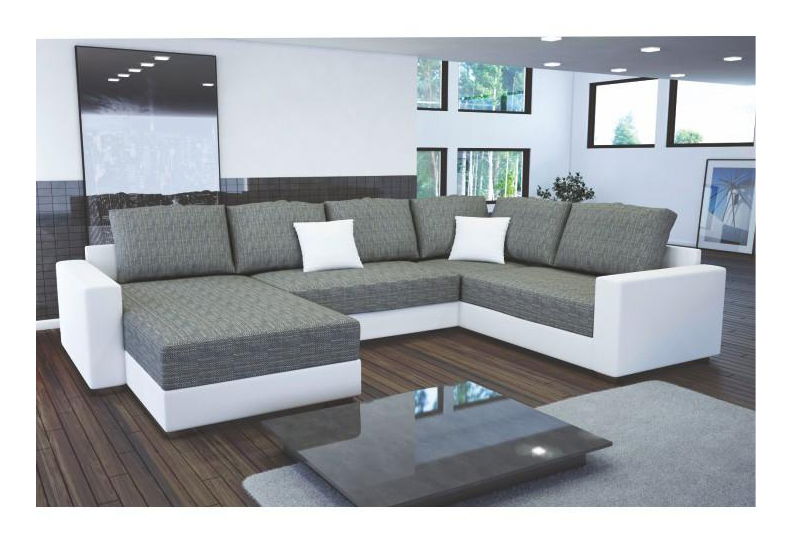 Colțar în formă de U Sergio Alb + Gri (D)