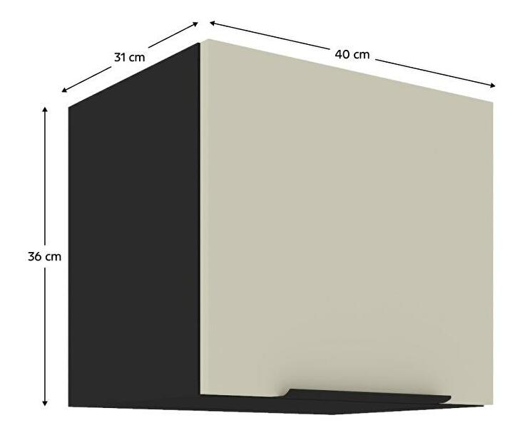 Horná kuchynská skrinka Arikona 40 GU 36 1F (kašmír + čierna) 