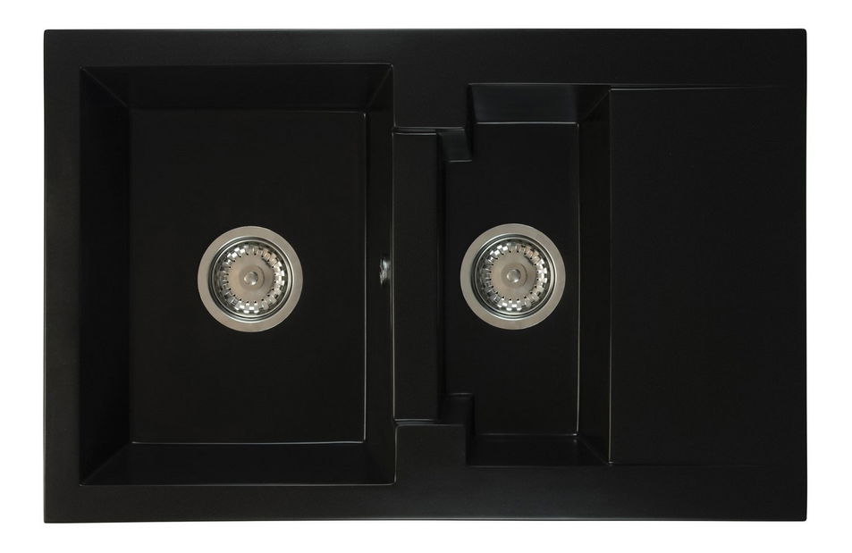 Kuhinjski sudoper Dortuna (crna) (sa 2 otvora za bateriju) (D)