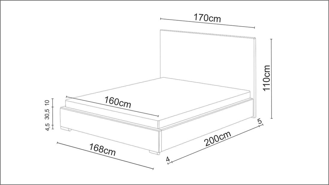 Manželská posteľ 160 cm Foxxie 6 (modrá)