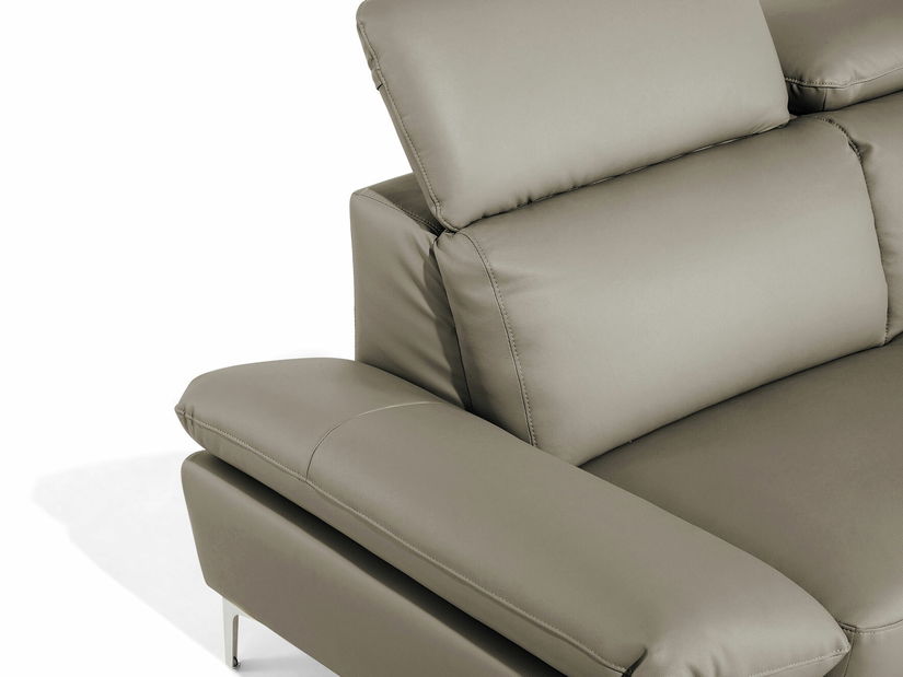 Kožna kutna garnitura Farona (tamno siva) (D)