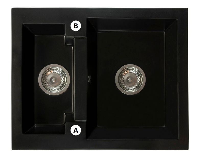 Kuchynský drez Yagma (sivá) (s 2 otvormi pre batériu) (P)