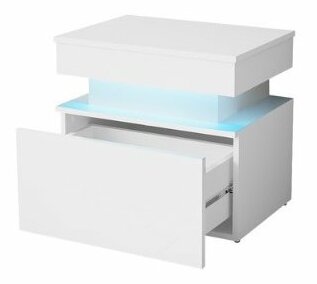 Nočný stolík Lestirola 1S (čierna + lesk čierny) *výpredaj