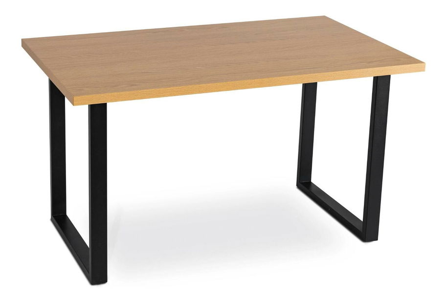 Masă sufragerie Gravamenes (stejar auriu + negru) (pentru 6 persoane)