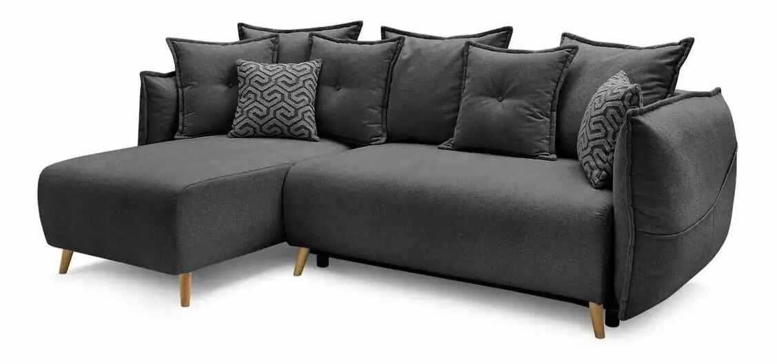 Rohová sedačka Puffyna (antracit) (L)